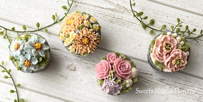 Ala 餡クリームフラワーカップケーキ２ Sweets Studio Floretta Sweets Flower Cake
