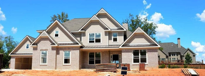 Front view of new home under construction prior to Advantis Home inspection walk through