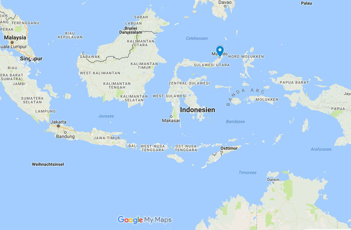 Sulawesi liegt ganz im Norden Indonesiens - südlich der Philippinen