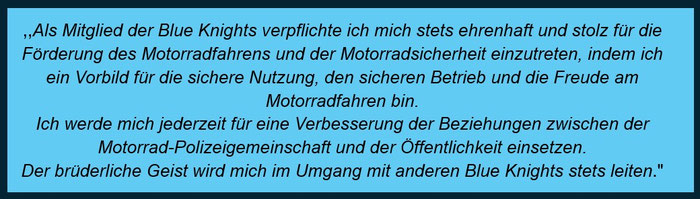 Blue Knights® Germany XIV Mittelfranken e.V.  Polizei - Motorradtouren-Club, Blue Knights®, Blue Knights® Germany, Blue Knights® Germany 14, Blue Knights® Mittelfranken, Versprechen BK,  Ride With Pride, Blue Knights® Worldwide , Blue Knights® Pledge, 