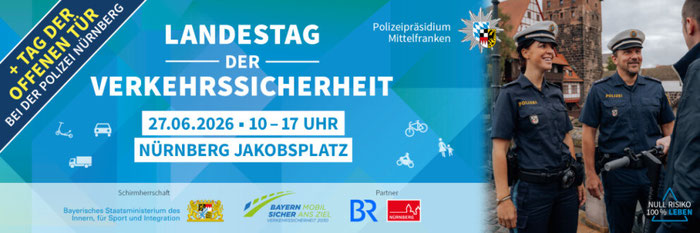 Blue Knights® Germany XIV Mittelfranken e.V.  Polizei-Motorradtouren-Club, Landestag der Verkehrssicherheit Nürnberg Jakobsplatz, Polizeipräsidium Mittelfranken, Bayerisches Innenministerium, Bayerischer Rundfunk, WebSeite: Peter Dorsch "Grisu" Bayreuth