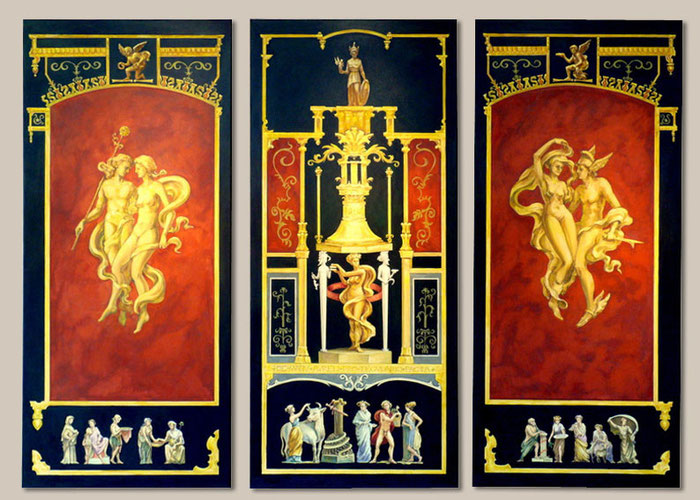 Triptychon im römisch-pompejianischen Stil, mit freundlicher Genehmigung von Nik Golder