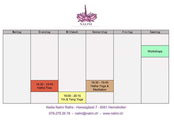 yoga, yoga stein am rhein, Stundenplan, yoga stundenplan