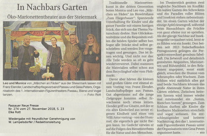 Passauer Neue Presse Nr. 274 vom 27.11.2018, S. 23