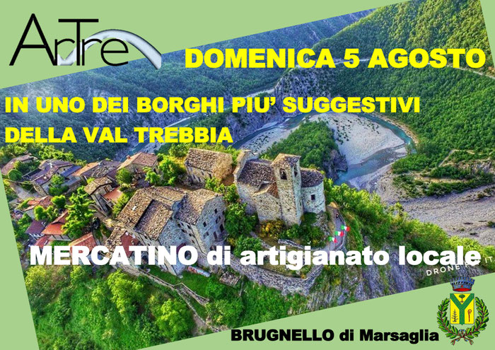 Brugnello di Marsaglia (PC) - mercatino di artigianato locale 5 agosto 2018