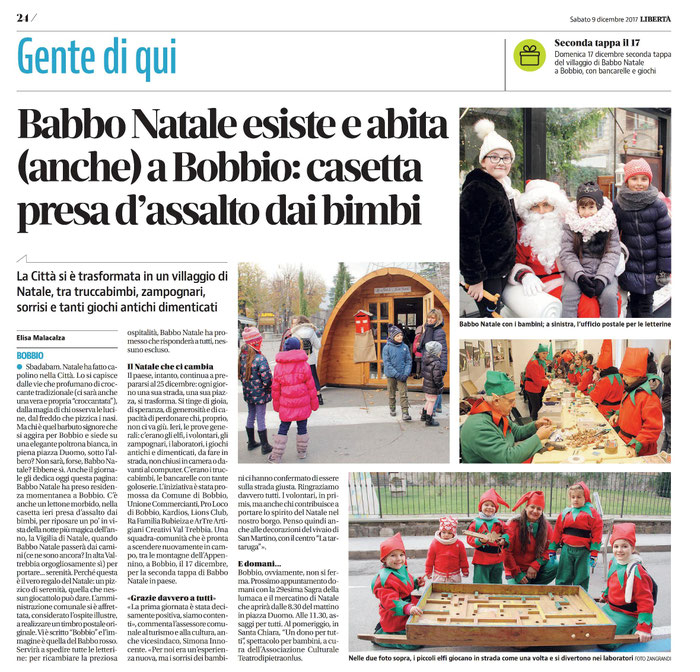 quotidiano LIBERTA' -  9 dicembre 2017