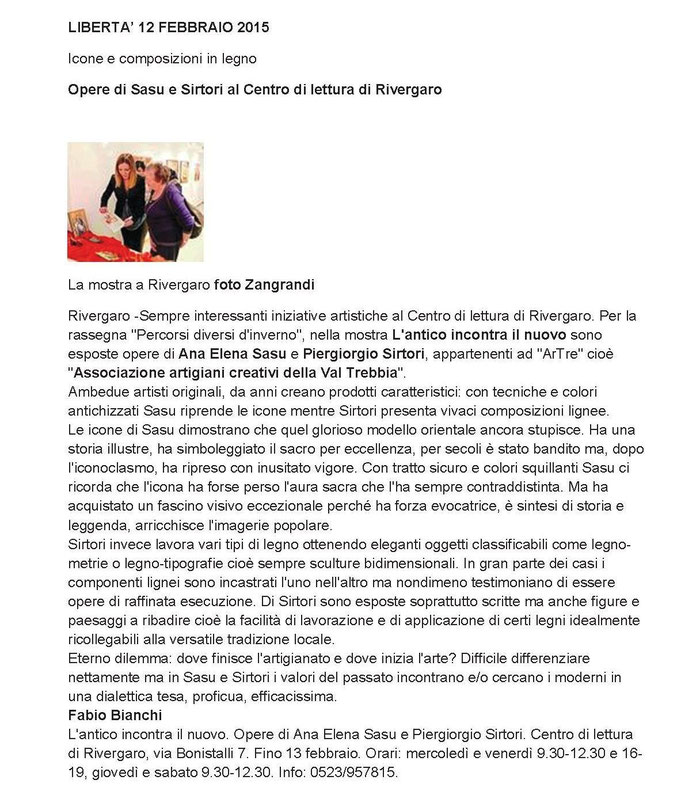 quotidiano LIBERTA'  12 febbraio 2015