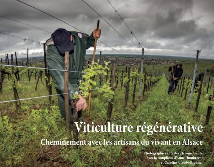 Viticulture régénérative – Cheminement avec les artisans du vivant en Alsace. Un ouvrage de 380 pages, réunissant 129 portraits de vigneronnes et vignerons, du nord au sud de la route des vins, entre Strasbourg et Mulhouse.