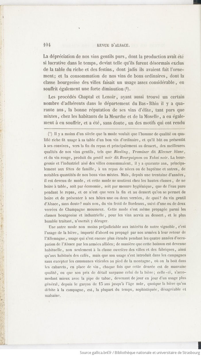 J.-L. STOLTZ. - Notices historiques et topographiques sur les vignobles et les vins de l'Alsace. 1re suite (voir le volume précédent, page 137) Revue d'Alsace, 1852