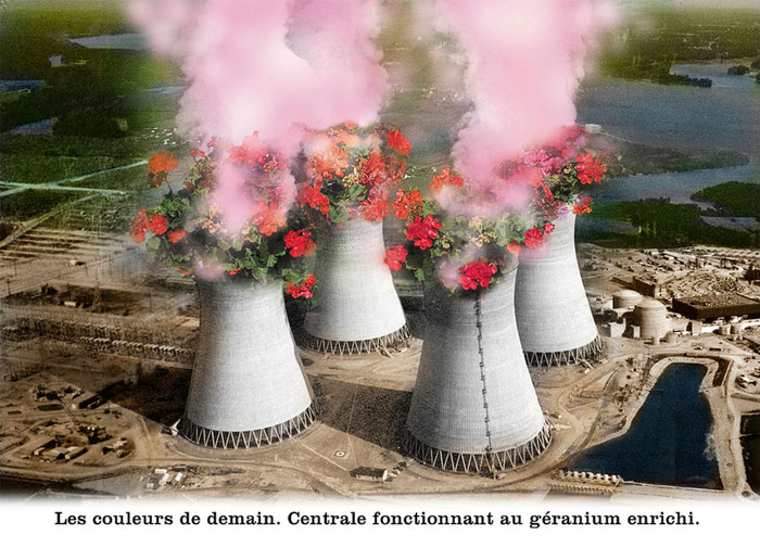 Le Géranium : une nouvelle énergie pour l'Alsace. Carte postale d'humour suisse de Plonk et Replonk 