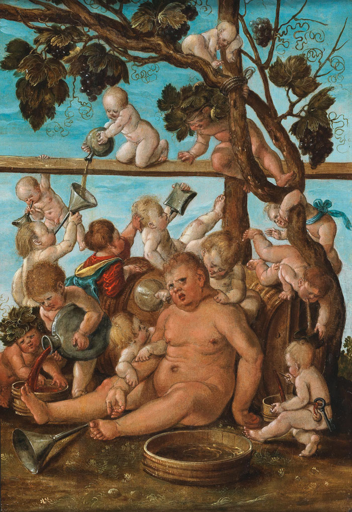 L'ivresse de Bacchus, peinture attribuée à l'atelier de Hans Baldung Grien, vers 1526