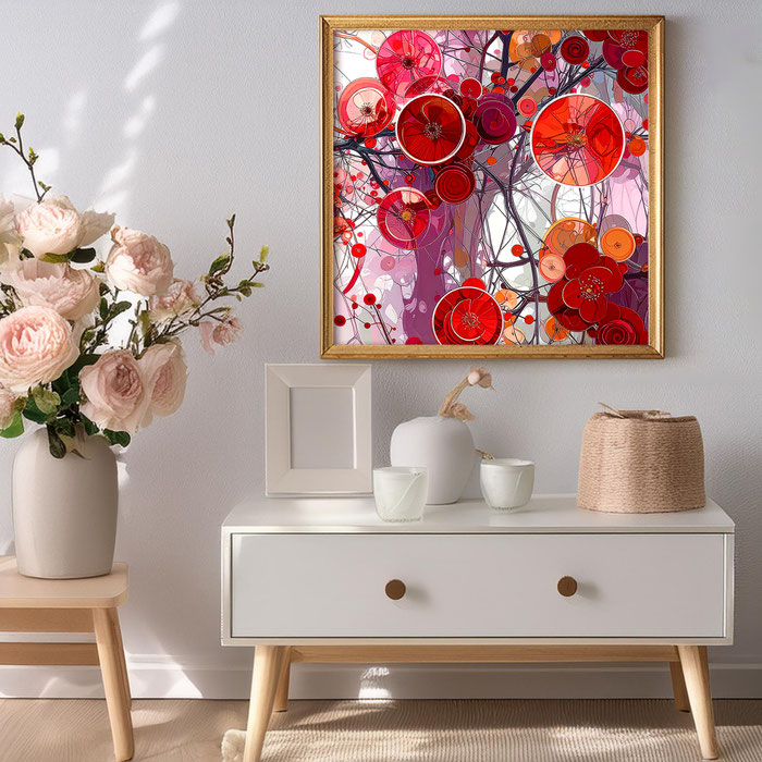 RED FLOWERS, rote Blumen Wandbilder 