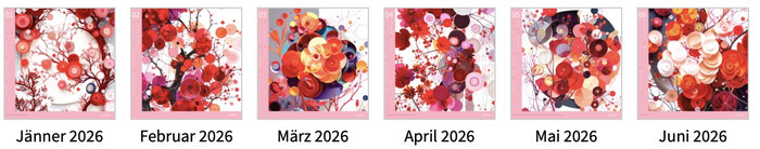Motive Wandkalender Red Flowers 2026
