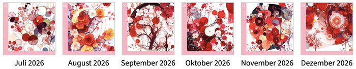 Motive Wandkalender Red Flowers 2026