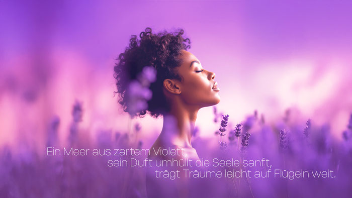 Frau im Lavendelfeld