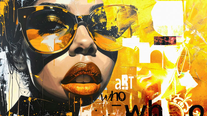 pop art Wandbilder Poster yellow sunglasses