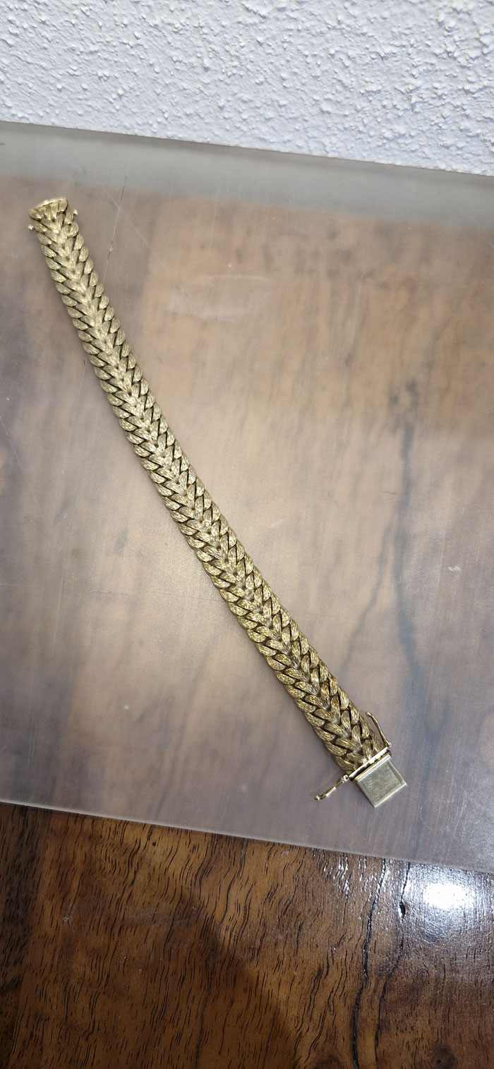 585er Gold Armband Blätter-Design