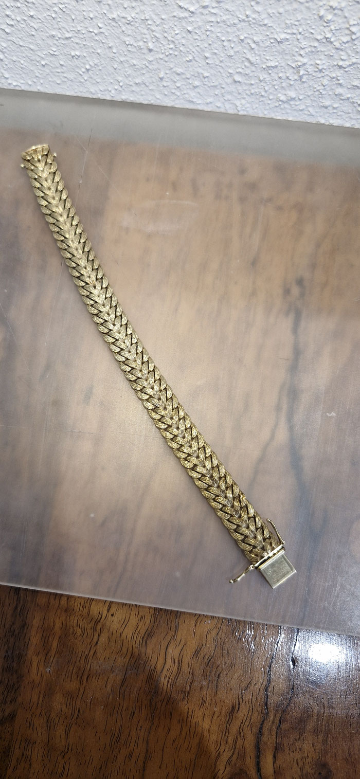 585er Gold Armband Blätter-Design