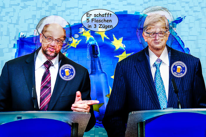 EU, Martin Schulz, Jean-Claude Juncker, Politik, Europa, Politiker, Politik,  Satire