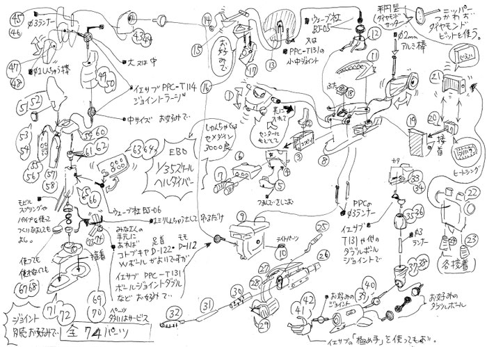 35scale   ヘルダイバー(^^)　　トリセツ　別売お好みのジョイントでつなぐだけなので　