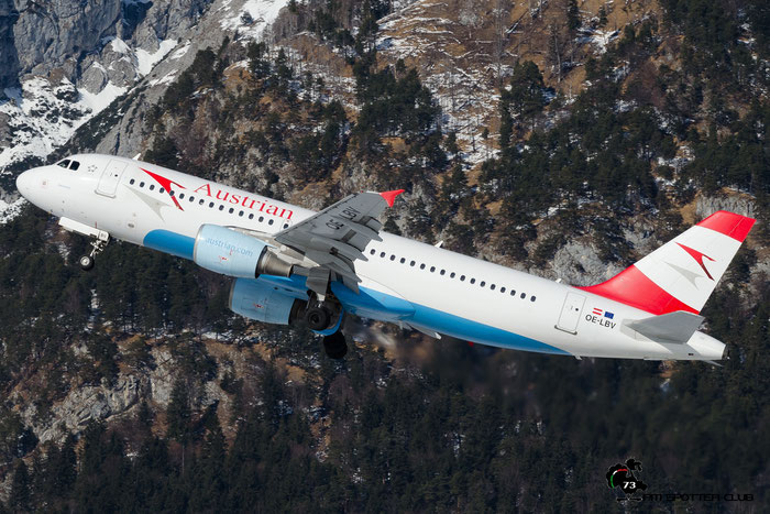 OE-LBV A320-214 1385 Austrian Airlines @ Innsbruck Airport 28.01.2017 © Piti Spotter Club Verona