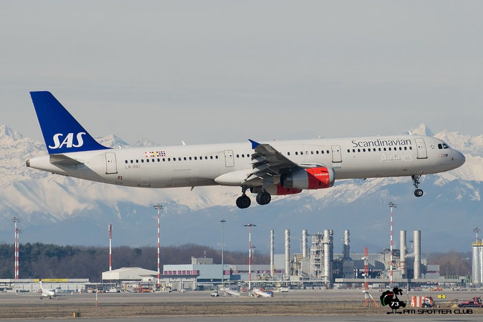 LN-RKI A321-232 1817 SAS Scandinavian Airlines - Scandinavian Airlines System @ Milano Malpensa Airport 20.02.2016 © Piti Spotter Club Verona