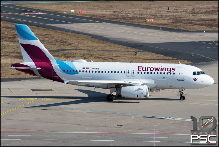 D-AGWN  A319-132  3841  Eurowings  @ Colonia - Koeln Airport © 02 2022 Piti Spotter Club Verona