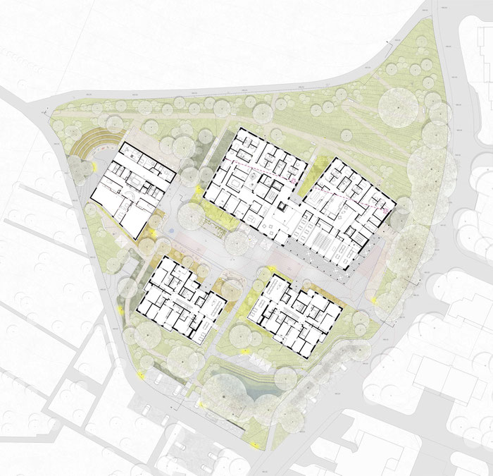 Allmendhof Neubau Umgebungsplan Grundriss