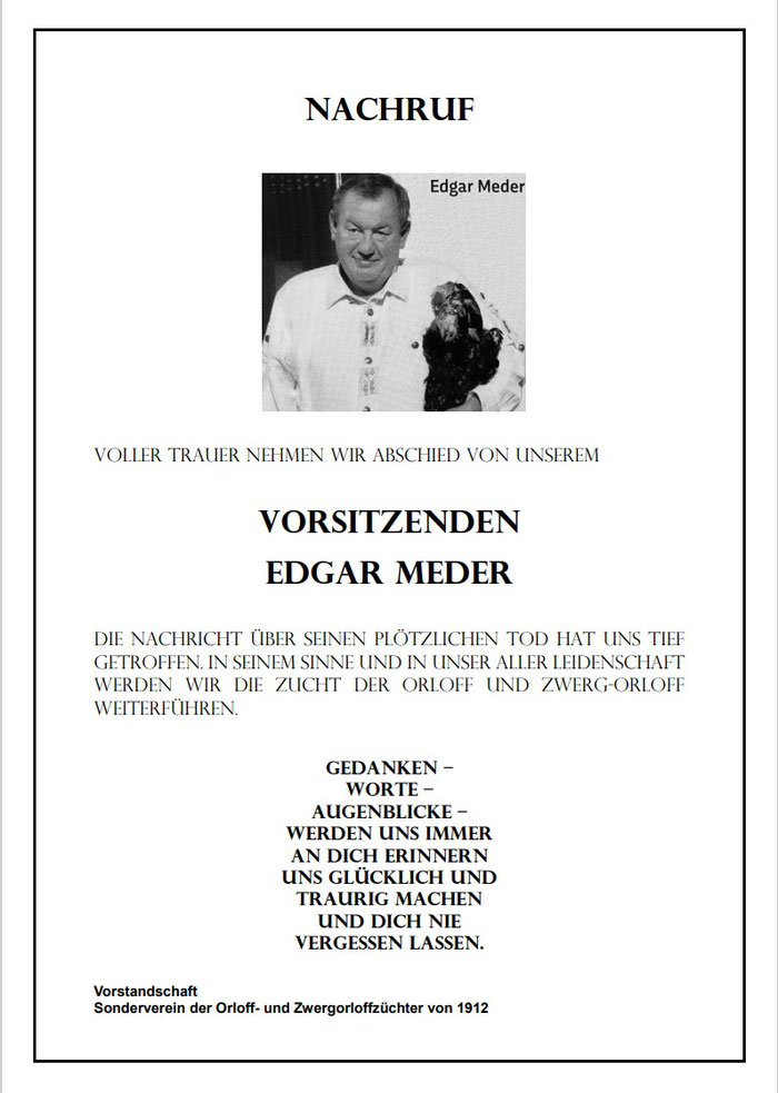 Nachruf für Edgar Meder