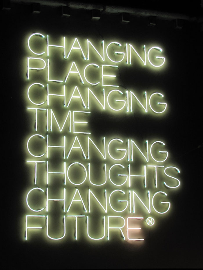 Maurizio Nannuci's neon tubes, 2003.
