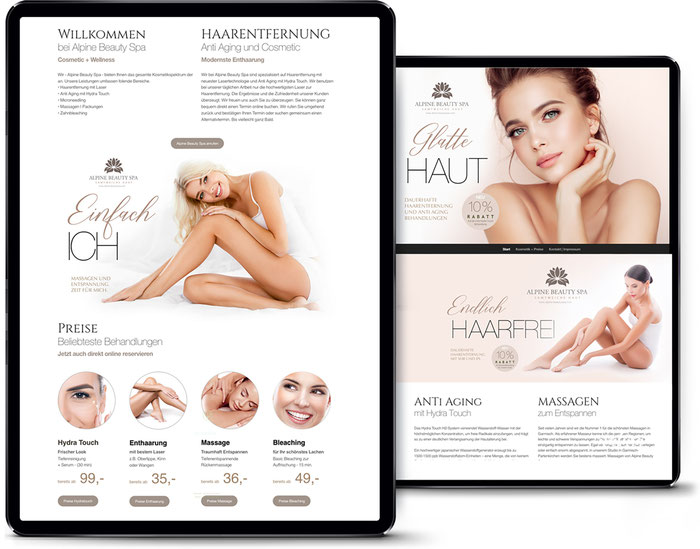 Beauty Marketing – professionelle Website für Kosmetikstudios von digitalgrafik24