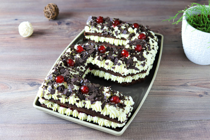 Schwarzwälder Kirschtorte als Zahl oder Buchstabe, Lettercake Numbercake mit Pampered Chef