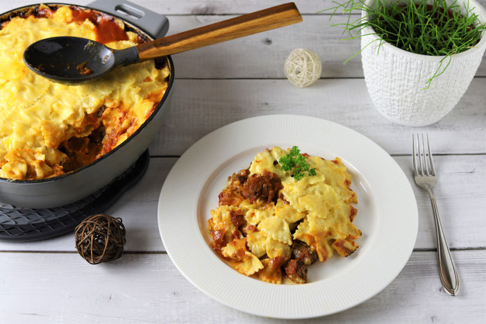 Nudel-Gulasch-Gratin mit Pampered Chef