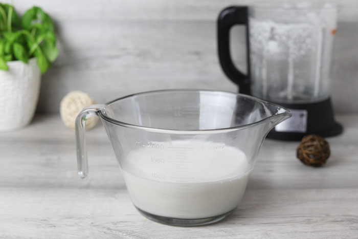 selbst gemachte alternative Milch Kokosmilch im Blender von Pampered Chef aus dem Onlineshop bestellen