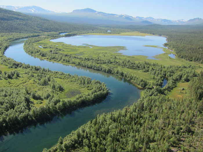 Kvikkjokk Delta seen from the helicopter