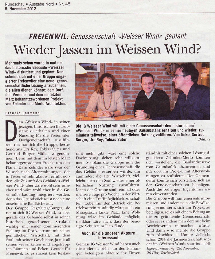 Rundschau, 8. Nov. 2012