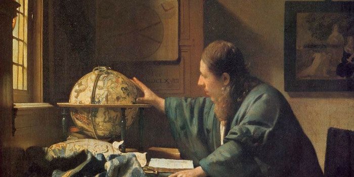 Jan Vermeer, "Astronomo" (1668), particolare