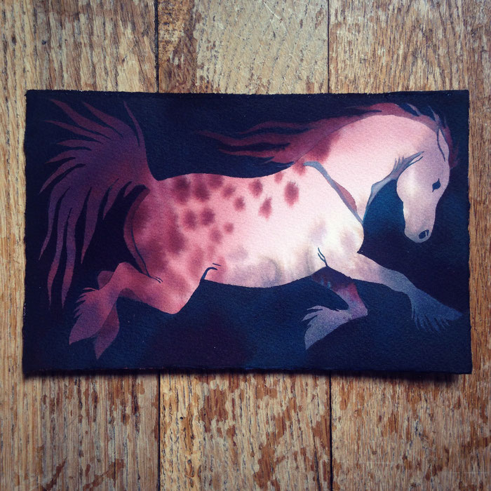 cheval horse encre ink illustration Maylis Vigouroux mayvig