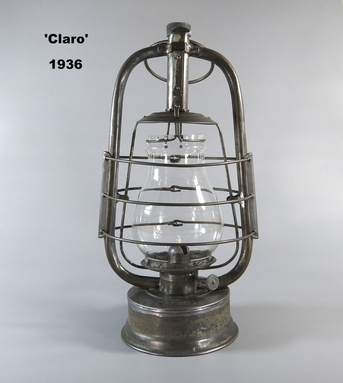 Birchmeier & Cie founded under the company of Trost & Cie. Swiss 'CLARO' model Kerosene lantern. 1936