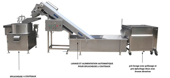 Laveuse et Polisseuse de Légumes à Racines Nettoyage et polissage efficace pour pommes de terre et carottes sans endommager la matière première.