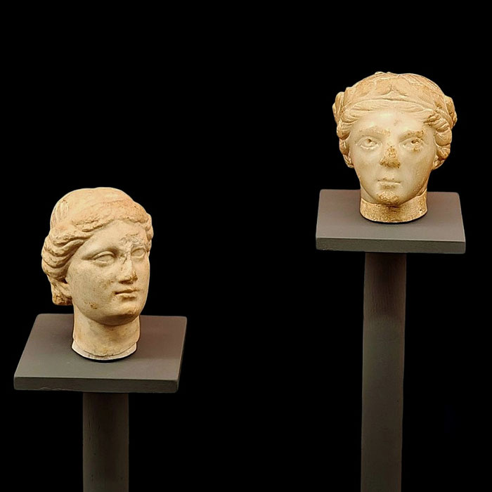 esculturas de cabezas de la época romana