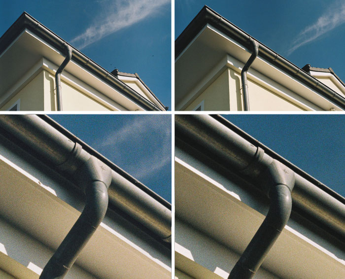 Vergleichsaufnahmen mit Rollei-HFT Planar 1.8/50 mm (links) und dem Voigtländer Color-Ultron 1.8/50 mm (rechts). Voigtländer VSL1 TM mit Kodacolor 200. Fotos: bonnescape.de