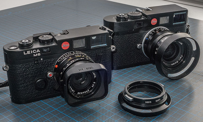 35 mm Summicron an der Leica M6 und Biogon an der Leica M9. Foto Klaus Schoerner