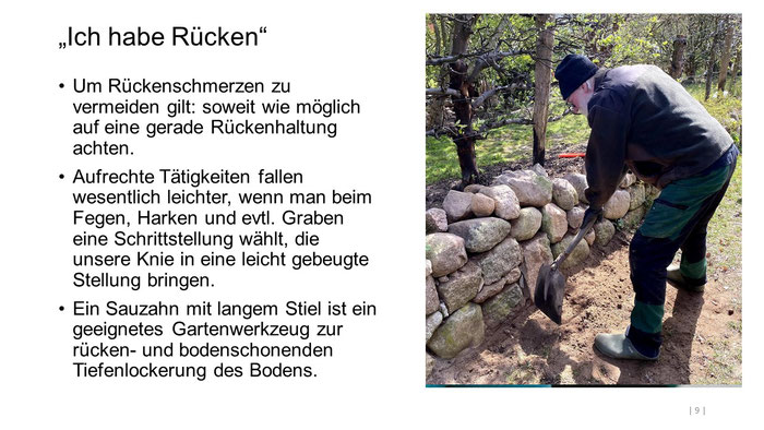 Foto: Petra Schweim (Appelbarg) - "Ich habe Rücken" - Gartenbotschafter John Langley®