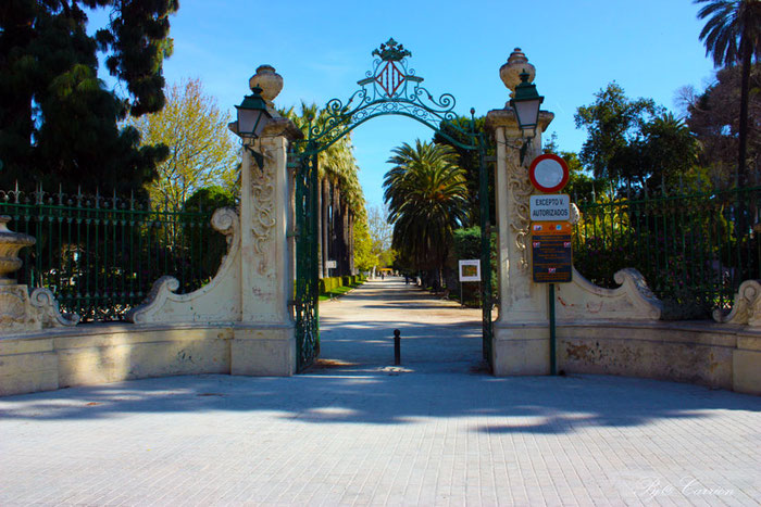 Entrada principal a los jardines del Real en valencia