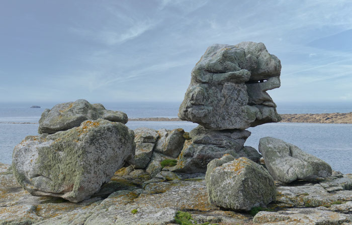 Felsen auf der Île de Sein, Felsengesichter