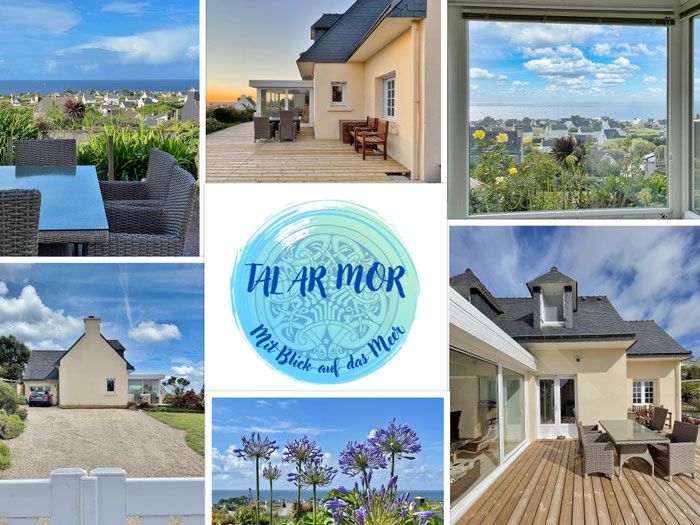 Ferienhaus Tal Ar Mor, Meerblick, Bucht von Audierne, Plouhinec, Finistère, Bretagne,Hund willkommen