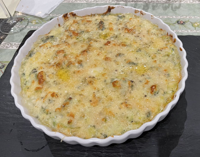 Ferienhausrezepte: Jakobsmuscheln mit Lauch im Backofen gratiniert, Ferienhaus Ker Armor, Ferienhaus Tal Ar Mor, Plouhinec