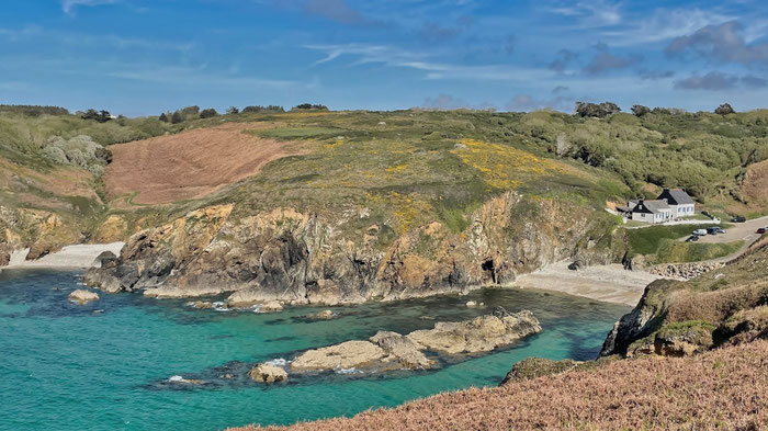 Die Buvette in Pors Théoalen, Bar-Café direkt am Atlantik, Cap Sizun, Bretagne