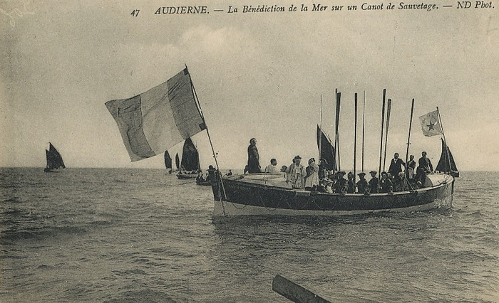 Seenotretter von Audierne, alte Postkarte 